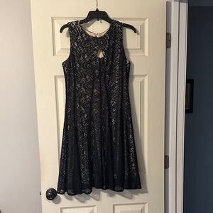 Elegant Navy Lace Dress